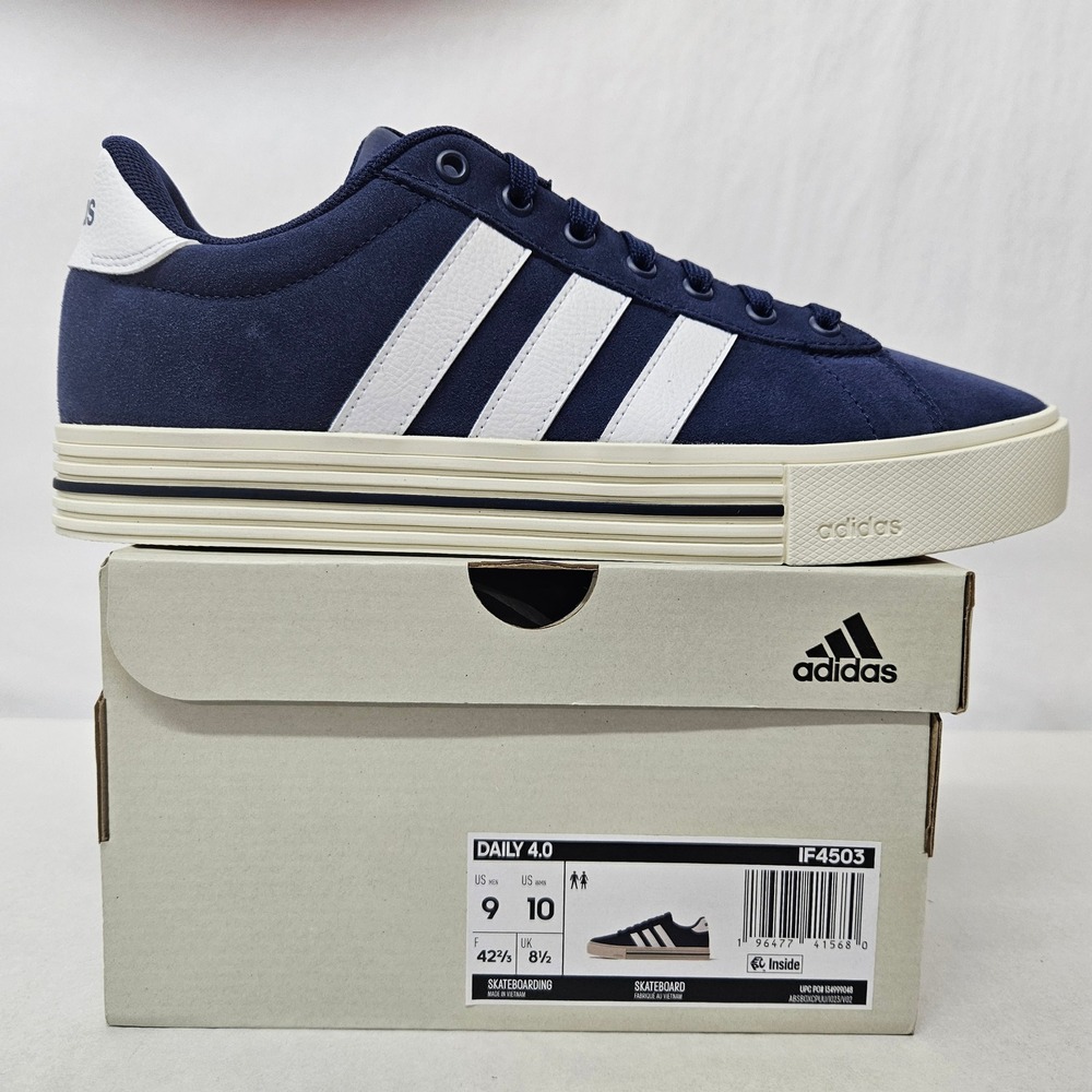 Adidas Daily 4.0 Skateboarding Shoes IF4503 Blue White Off White Men's Size 9
